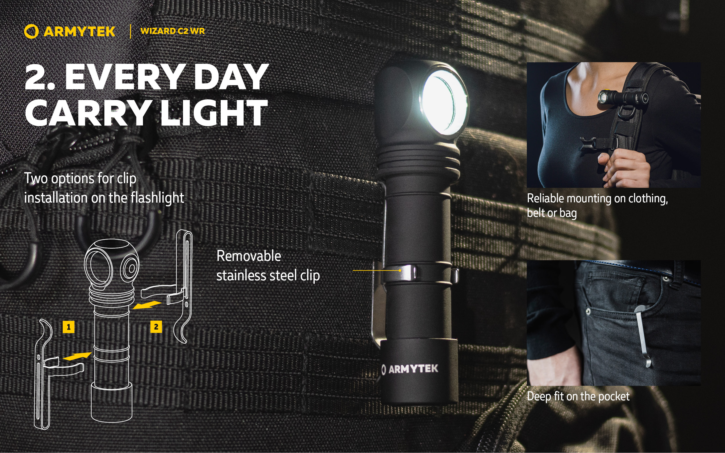 Armytek Wizard C2 WR PCB White — LED Headlamp with Red & White